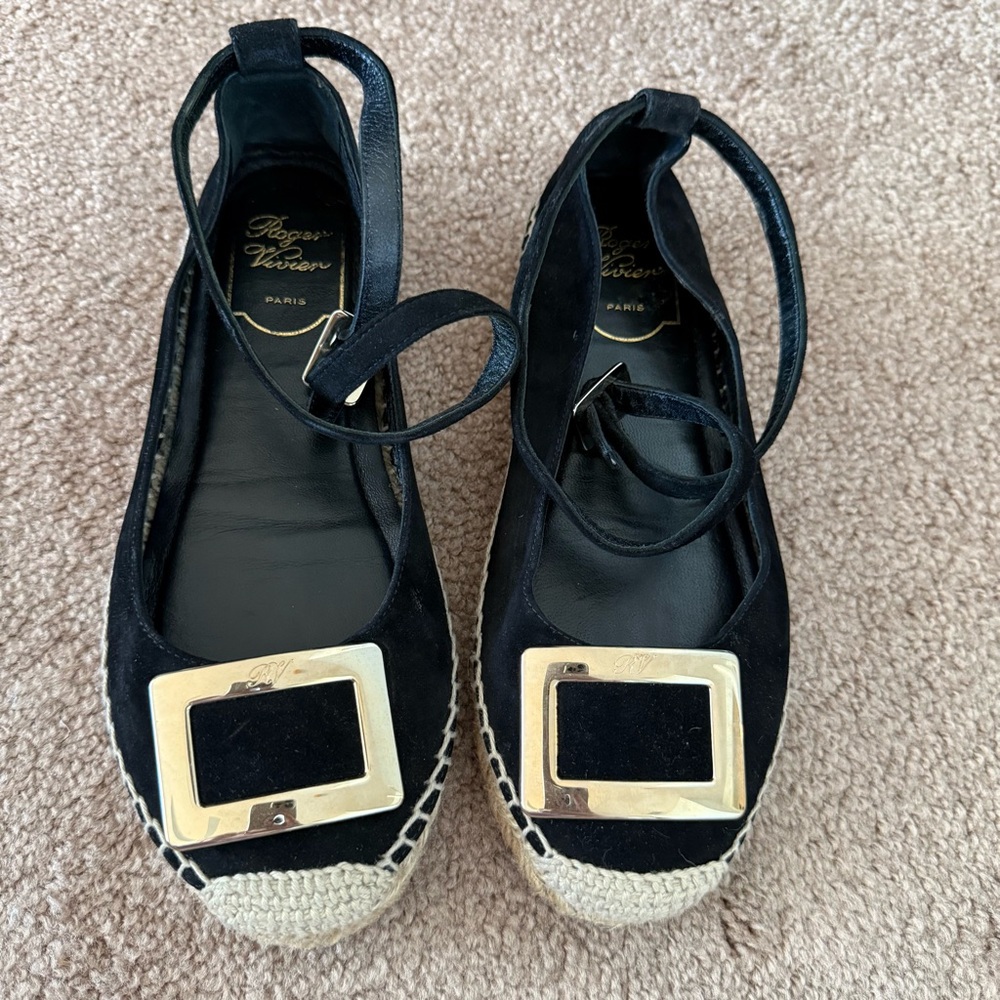 Roger Vivier Women's Suede Ankle Strap Espadrille
